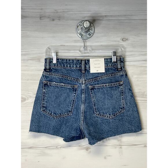 H&M Jean Shorts Womens 6 Blue Denim Cut Off High Rise Cotton - Picture 12 of 13